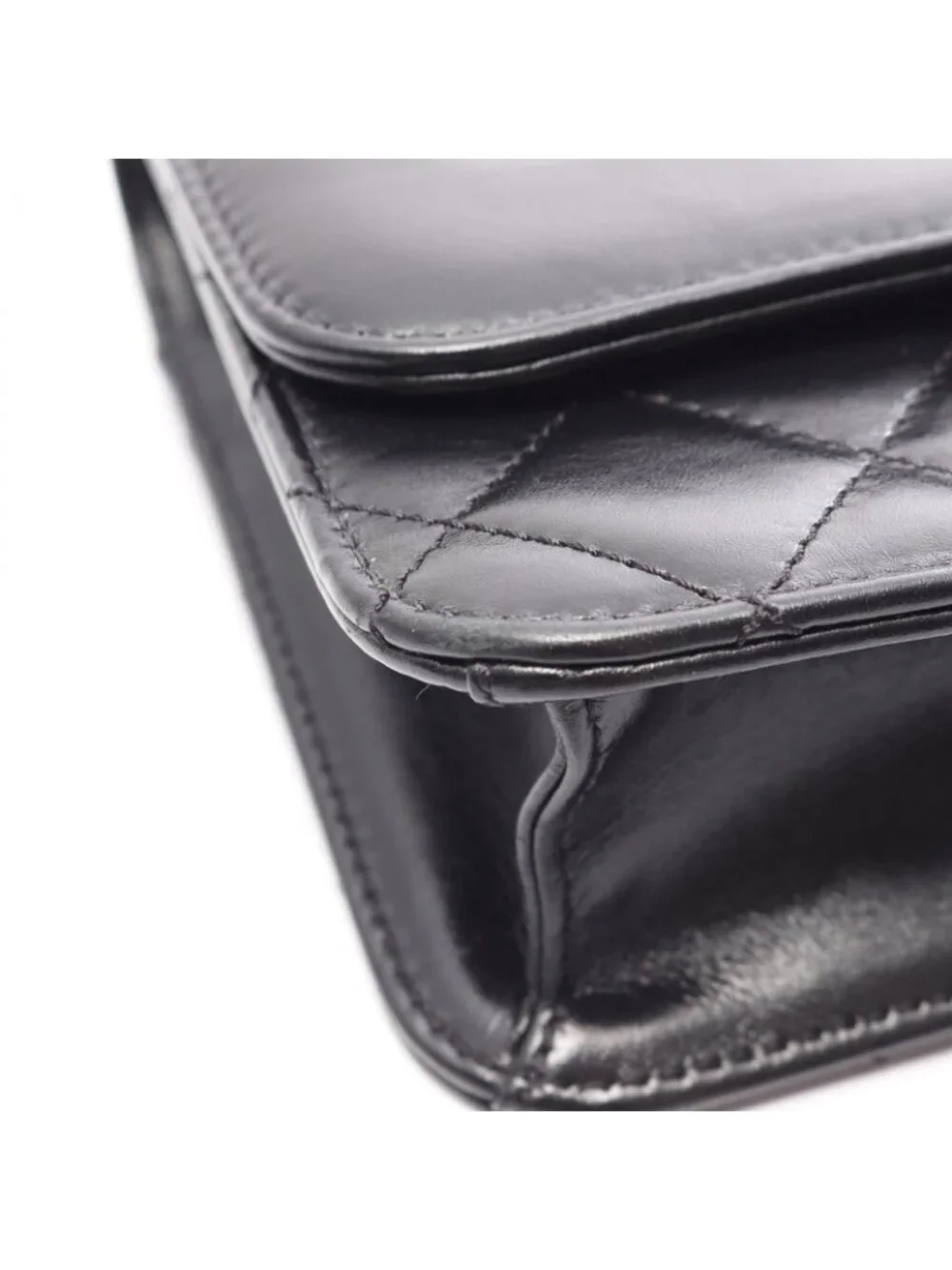 Chanel Shoulder Bag Quilted Small Flap Black Leather Chain
